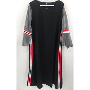 ISMIYI Black & Red Bell-Sleeve T-Shirt Dress Women’s size 2XL